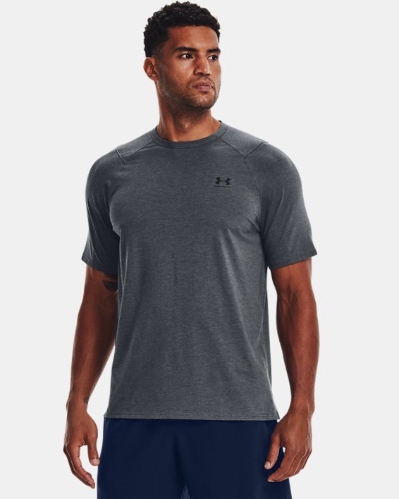 Men's UA Performance Cotton Short Sleeve in Gray image number 0
